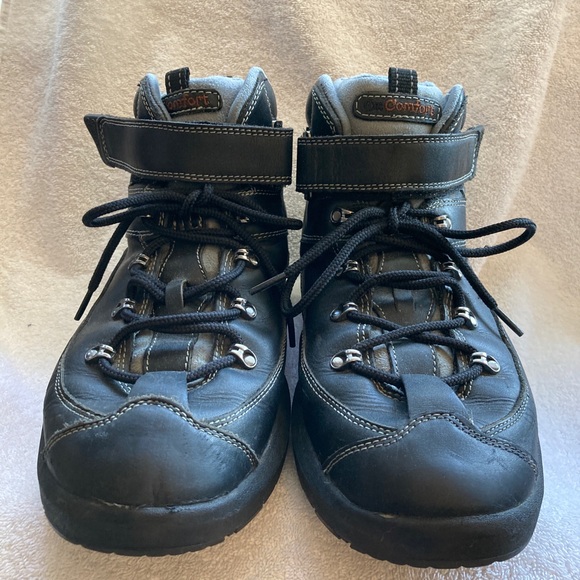 Dr. Comfort Black Leather “Ranger” Therapeutic Hiking Boots Size 11XW main image 5